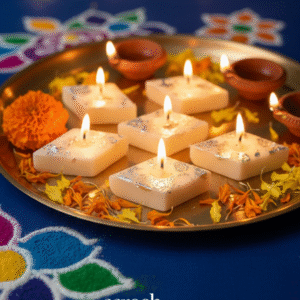 ✨ Kaju Barfi Candle – Festive Delight by Aarooh Essentials ( Per Piece)