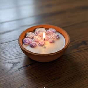 🌸 Floral Glow Terracotta Candle 🌸