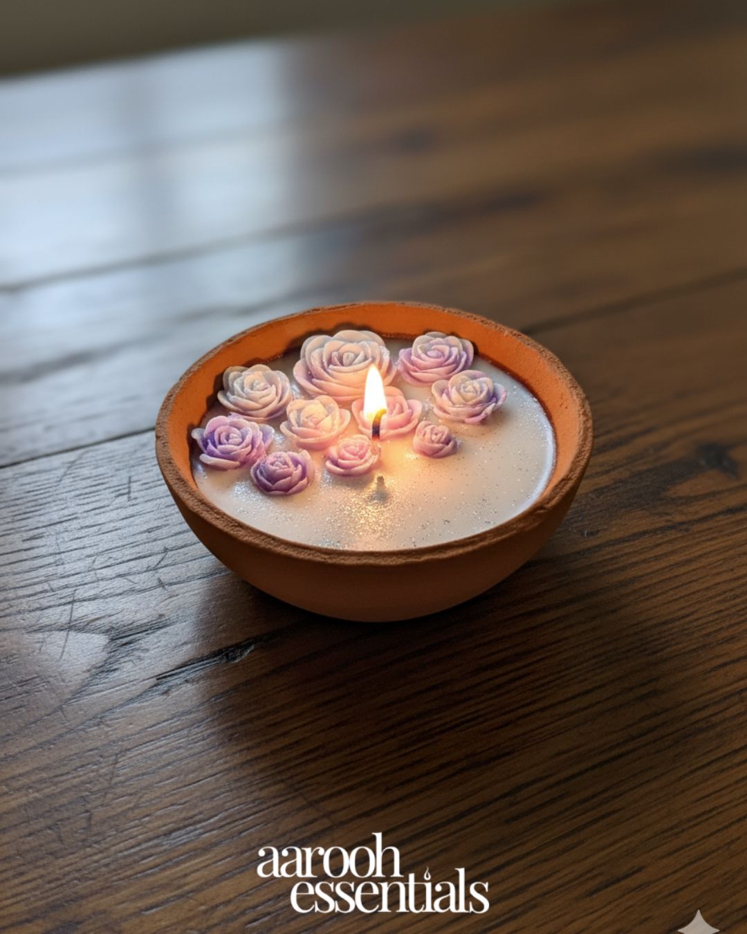 🌸 Floral Glow Terracotta Candle 🌸