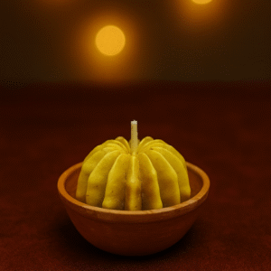 🌵 Yellow Cactus Candle – Quirky Glow in a Bowl