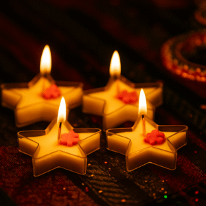 ⭐ Star Glow Candle Set – Shine Bright This Festive Season ( Set of 5 )