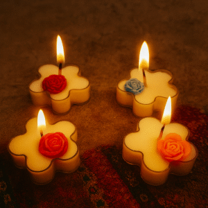 🌼 Blooming Flower Candle Set – Light with Elegance ( Set of 5 )