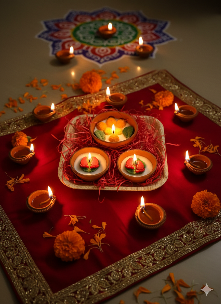 Charan Paduka Marigold Blessing Set